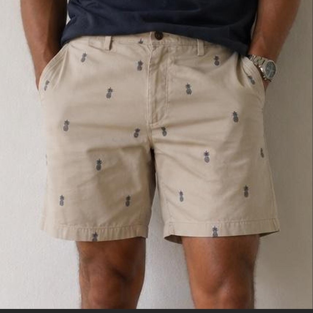 Banana Republic Khaki Shorts With Pineapple Design Size 36